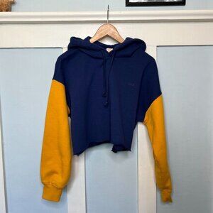 Levis Gold Tab Navy & Yellow Cropped Pullover Hoodie S